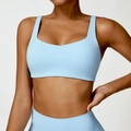 Sky blue high-impact sports bra and seamless leggings set for yoga and gym workout - S / Sky Blue