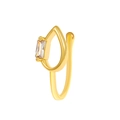 Golden teardrop non-pierced nose clip with a rectangular cubic zirconia stone - KC Gold 10982