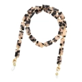 Catena per occhiali in resina leopardata con motivo tartarugato e chiusura a moschettone - Leopardo Grigio