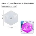 Moule en silicone pour pendentif hexagonal en cristal 3.7x3.7x1.5cm pour résine DIY - Pendentif Cristal à Trou - Diamant