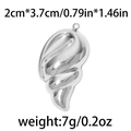 Ciondolo a goccia in acciaio inossidabile 304 lucido argento con dimensioni e peso indicati - TP0730 Vortice Astratto / Argento