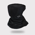 Schwarze atmungsaktive Fahrrad-Gesichtsmaske mit Sport-Logo und Mesh für Outdoor-Sonnenschutz - Cooles Schwarz