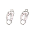 Vue détaillée de breloques sandales en émail rose avec cadres en alliage pour bijoux DIY - 9*24mm / Rose