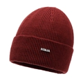 Bonnet en maille côtelée rouge foncé pour homme avec logo métallique argenté NY&JA - Réglable / Rouge