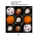Set de nueve bolas decorativas de Halloween de 8cm con calaveras y patrones de calabaza - 9 Unidades/Set Estilo 1