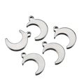 Set di cinque ciondoli a mezzaluna in acciaio argento per gioielli fai-da-te - Luna