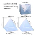 Translucent pyramid and cube silicone resin molds with support frame for DIY crafts - 2pcs 6 Inch Pyramid Molds with Stand