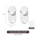 Lot de 2 supports de tringle à rideau blancs autocollants avec crochets sans perçage - Support de Tringle avec Crochet - Adhésif (2pcs)