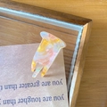 Translucent small acetate hair claw clip with colorful fluid texture for half-up hair - Orange Fluid Pattern