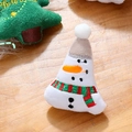 Cute plush Christmas snowman and embroidered green tree charms for holiday DIY - Snowman - No Brooch (Patch)