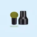 Matcha green mushroom makeup sponge blender with sleek black storage handle and case - Handle + Storage Box / Matcha Green