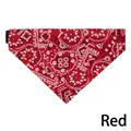 Bandana rossa paisley regolabile per cani e gatti con chiusura a fibbia sicura - M (22-40cm) / Rosso