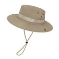 Khaki tactical boonie hat with ripstop fabric, wide brim and adjustable chin strap - Pure Khaki