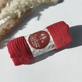 Pleated bubble cotton viscose scarf in deep red finish with floral paper packaging - Style #122