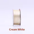 Roll of 3mm cream white double-sided satin ribbon on a white spool for DIY crafts - 3mm/50 Yards / Off White