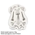 White silicone fondant mold featuring cute cartoon jungle animals like lion and giraffe - Lion / Gray