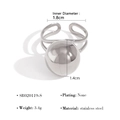 Detailansicht des Edelstahl-Kugelrings mit 1,8 cm Innendurchmesser und 3,4 g Gewichtsangabe - Silber-Einzelkugel Offener Stil (SR020119-S)