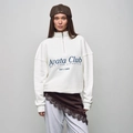 Sweat oversize blanc crème avec demi-zip et imprimé lettrage pour un style boyfriend - S / Blanc