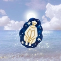 Artistic mermaid acetate hair claw clip with dreamy blue finish and golden highlights - Medium Seaweed Hair Girl Hair Claw