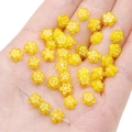Perline a fiore in vetro millefiori giallo a mano per creazione gioielli fai da te - 6mm / Giallo chiaro