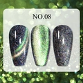 Detail of magnetic cat eye nail polish No.08 showing glitter effect and starry texture - Dreamy Quicksand Cat Eye Gel 08