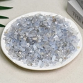 Polished blue lace agate tumbled stones in a white bowl for home decor and healing - Blue Chalcedony (5-7mm) 100g
