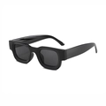 Occhiali da sole vintage neri squadrati cat-eye con stanghette larghe e lenti grigie - Montatura Nera Lenti Grigie