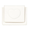 Weiße Damen-Brieftasche aus Kunstleder mit eleganter Herznaht und mehreren Kartenfächern - Cremeweiß
