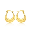 Minimalist golden drop hoop earrings in stainless steel with a polished metallic finish - Horseshoe Teardrop Style (C094)