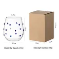 Irregular glass cup with dark blue dots and corrugated packaging box 411ml capacity - 411ml / Blue Polka Dot