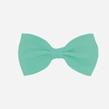 Mint green grosgrain ribbon bow hair clip for baby girls with textured ribbed finish - Single Item / Dark Teal