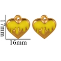 Golden heart pendant with yellow dripping oil effect measuring 16mm for DIY jewelry - Gold Yellow Melting Heart