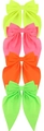 Set of four neon oversized bow hair clips with long streamers in bright fluorescent colors - Spring Clip 4-Piece Set / Colorful