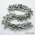 190x20cm flocked Christmas pine garland with heavy artificial snow and pine needles - PE Snow Flocked Garland 1.9M