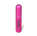 Portable 5ml rose red bottom-fill perfume atomizer with visible metal window - Rose Pink