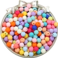 Mix of 8mm frosted acrylic candy colored beads in a decorative tray for DIY jewelry - 8mm 30Pcs/Pack / Rainbow Series