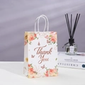Floral watercolor kraft paper gift bag with gold foil Thank You lettering for holidays - 120-8 Watercolor Flowers