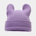 Cute purple knitted cat ear beanie hat for women featuring a warm winter thermal design - M (56-58cm) / Purple