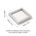 Silver square jewelry display box with brushed texture, outer size 11x11x2cm and 9x9cm inner - Small Flat Tray (White & Silver)