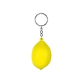 Mini yellow simulation lemon keychain made of PU foam with realistic texture and chain - Lemon