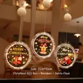 Lot de 3 suspensions LED de Noël à ventouse avec motifs Père Noël et Renne pour vitre - Ensemble Boîte Cadeau + Renne + Père Noël