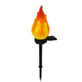 Solar outdoor flame light with orange torch shade and black garden stake for landscape - Single Flame