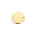 Gepolijste ronde hanger van goudkleurig roestvrij staal met dubbele gaten voor sieraden - 11mm / Goud