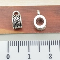 Tibetan silver flower pattern beads with large holes for DIY jewelry making 0.8cm width - Carved Large Hole Bail
