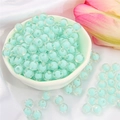 Light blue transparent round acrylic beads for DIY jewelry making on silk fabric - Pale Blue Transparent Round (110pcs)