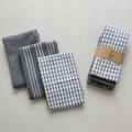 Minimalist grey waffle weave kitchen napkins and cotton placemats set on grey background - Napkin 3-Piece Set Grey / 45*65cm