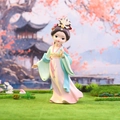 Close-up of a cute Q-style Four Beauties figurine in Hanfu against a garden background - Yang Guifei Figurine Large