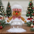 Barattolo per caramelle pan di zenzero natalizio con cappello in peluche e fiocco rosso - Barattolo di Caramelle Omino di Pan di Zenzero Maschio
