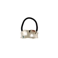 Sleek silver wave-shaped alloy hair tie with black elastic band for ponytail styling - Irregular 4.2cm / Silver