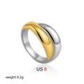 Minimalist dual-tone 18K gold and silver wide ring in US size 8 weighing 6.2g - US 8 / Two Tone Gold Silver (T304)